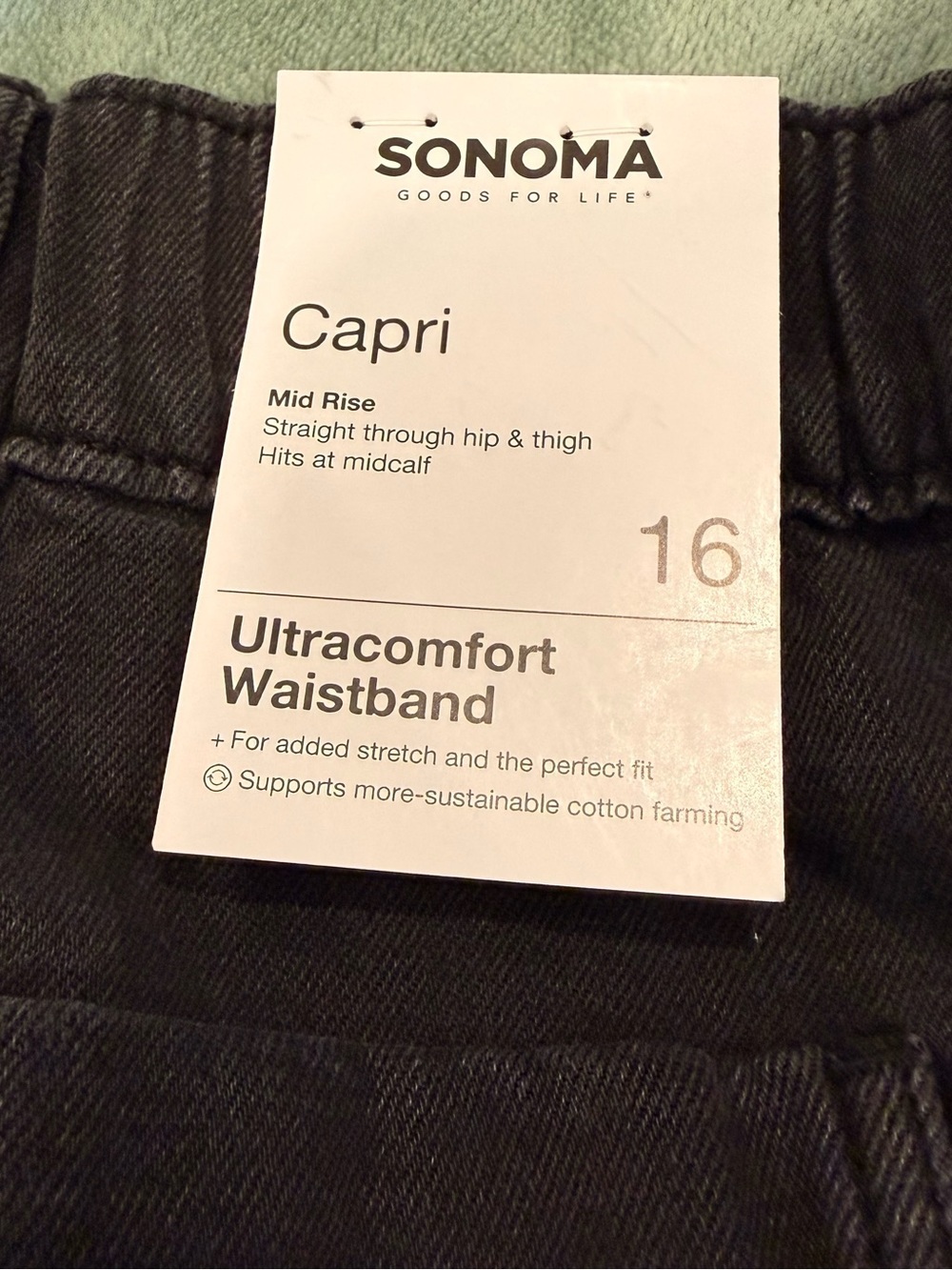NWT Sonoma Goods for Life Women’s Capri Cargo Pants Gray Size 16 Mid Rise - Picture 7 of 13